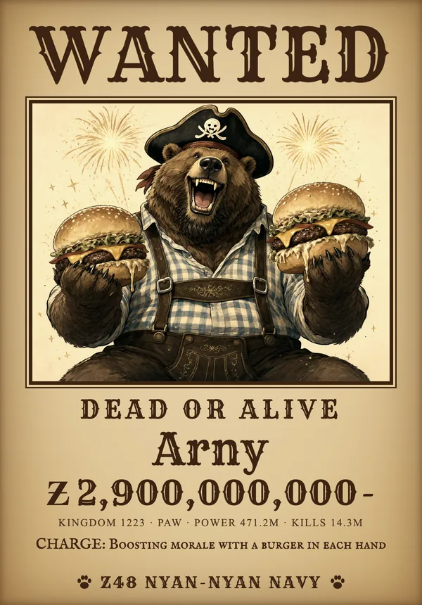 WANTED: Arny — bounty Ƶ2,900,000,000