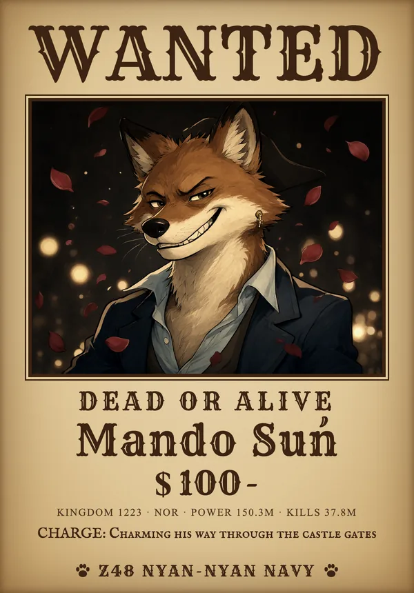 WANTED: Mando Suń — bounty $100