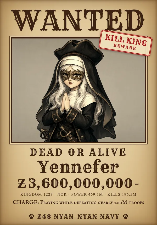 WANTED: Yennefer — bounty Ƶ3,600,000,000